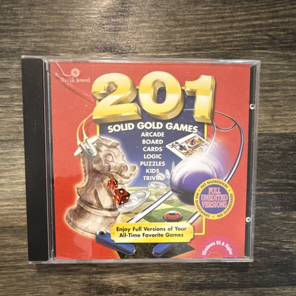 Vintage 201 Solid Gold Games CD-ROM Windows 95